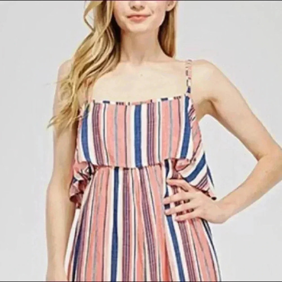 🆕Velzera Trendy Stripe Lightweight Spring Chic Vibes Midi Jumsuit🆕 - Picture 4 of 9